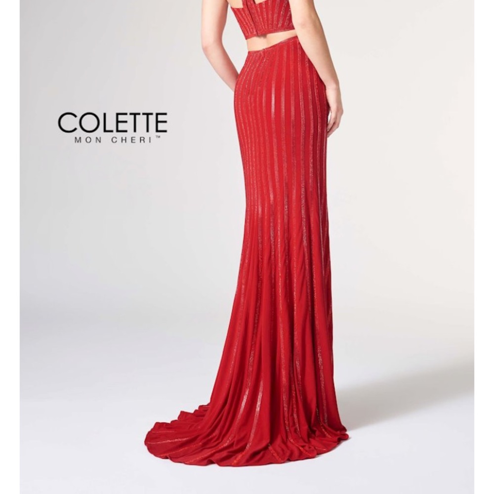 Colette two piece halter rhinestone dress - Picture 4 of 4